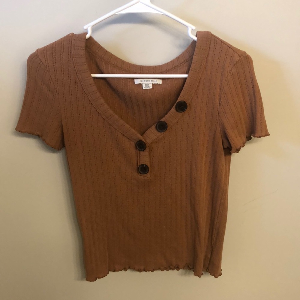 American Eagle Button Down scoop neck shirt